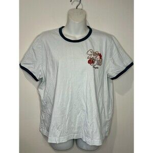 Wrangler Stay Wild 100% Cotton Light Blue Ringer Tee Size XXL EUC!!